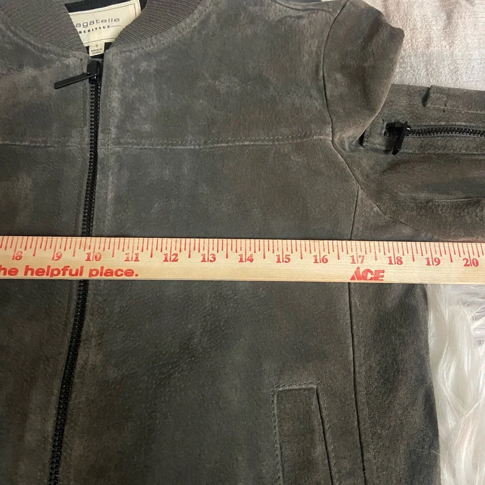 Bagatelle Sz S Olive Green Men’s Suede Bomber Jacket - Picture 7 of 13